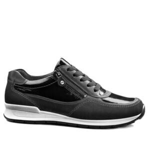NEW ARA women's hollis leather sneakers in black patent